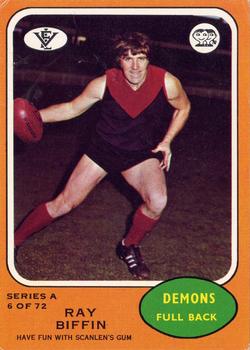 1973 Scanlens VFL #6 Ray Biffin Front